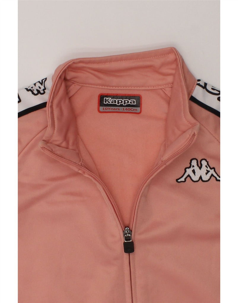 KAPPA Girls Graphic Tracksuit Top Jacket 9-10 Years Pink Polyester | Vintage Kappa | Thrift | Second-Hand Kappa | Used Clothing | Messina Hembry 