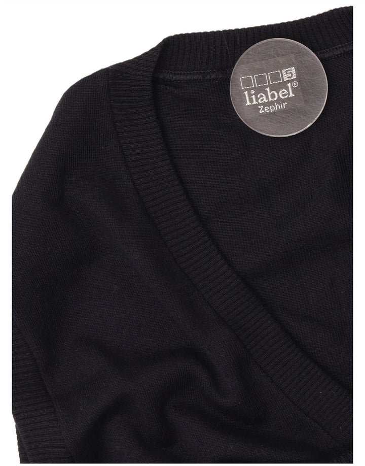 Liabel Mens Vest Tank Top Small Navy Blue Virgin Wool