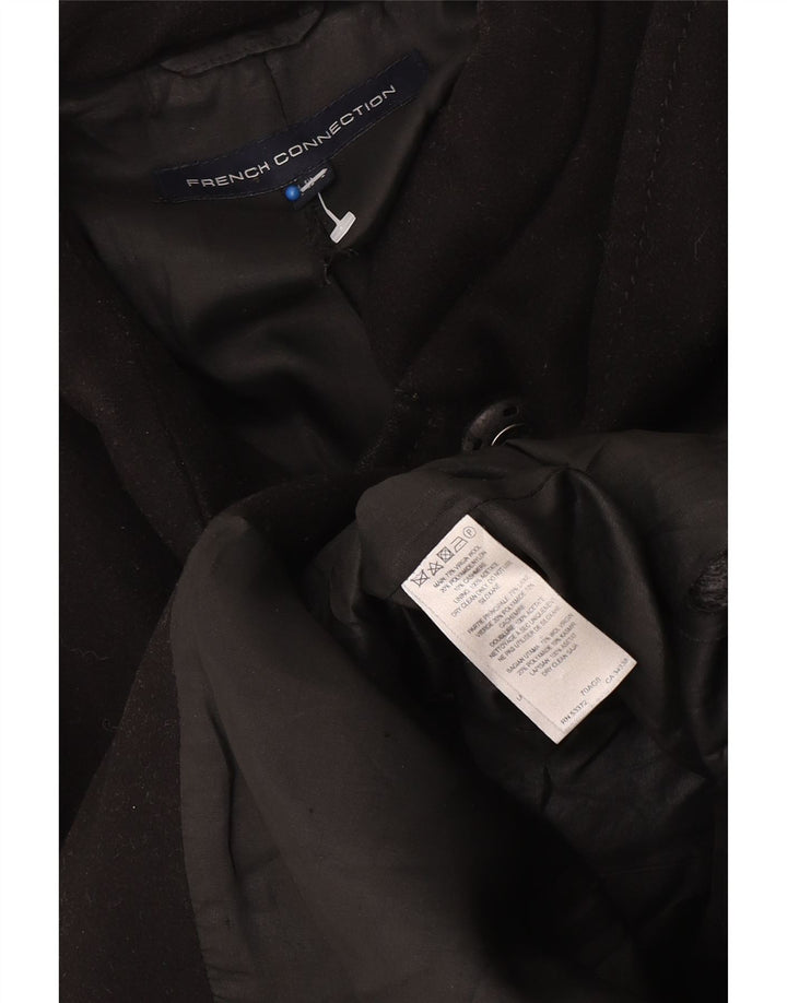 French Connection Womens Oversized Overcoat UK 8 Small Black Virgin Wool