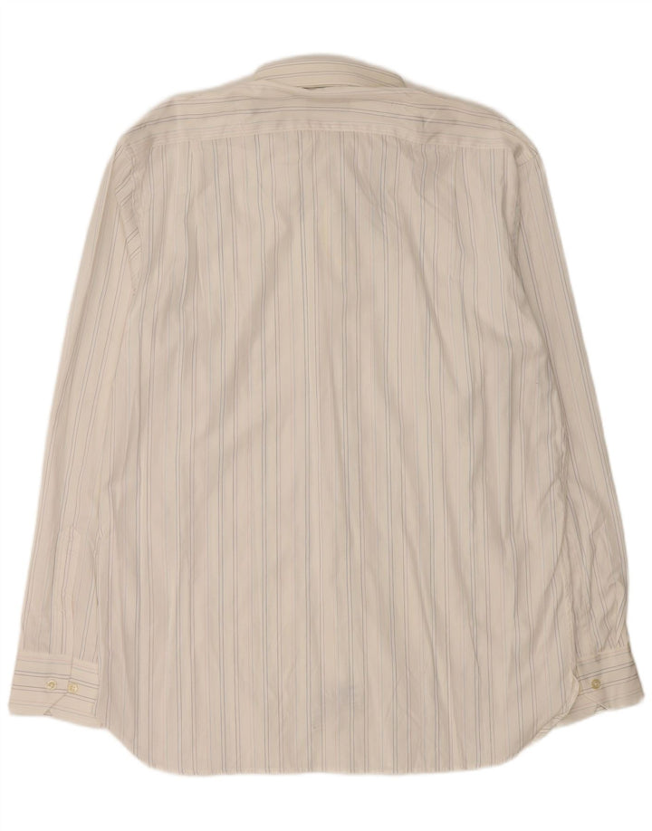 MASSIMO DUTTI Mens Shirt Size 43 Large White Striped Cotton