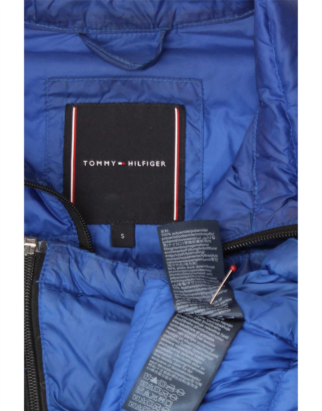 Tommy Hilfiger Mens Padded Jacket UK 36 Small Blue Polyamide
