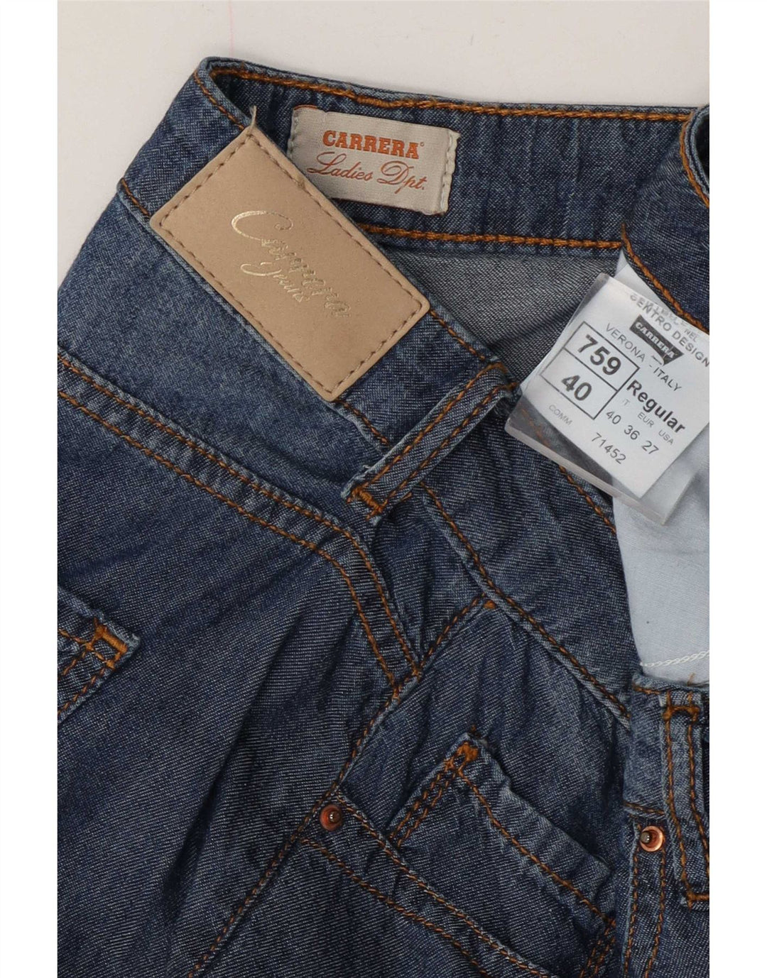 Carrera Womens Denim Shorts W27 Small Blue Cotton
