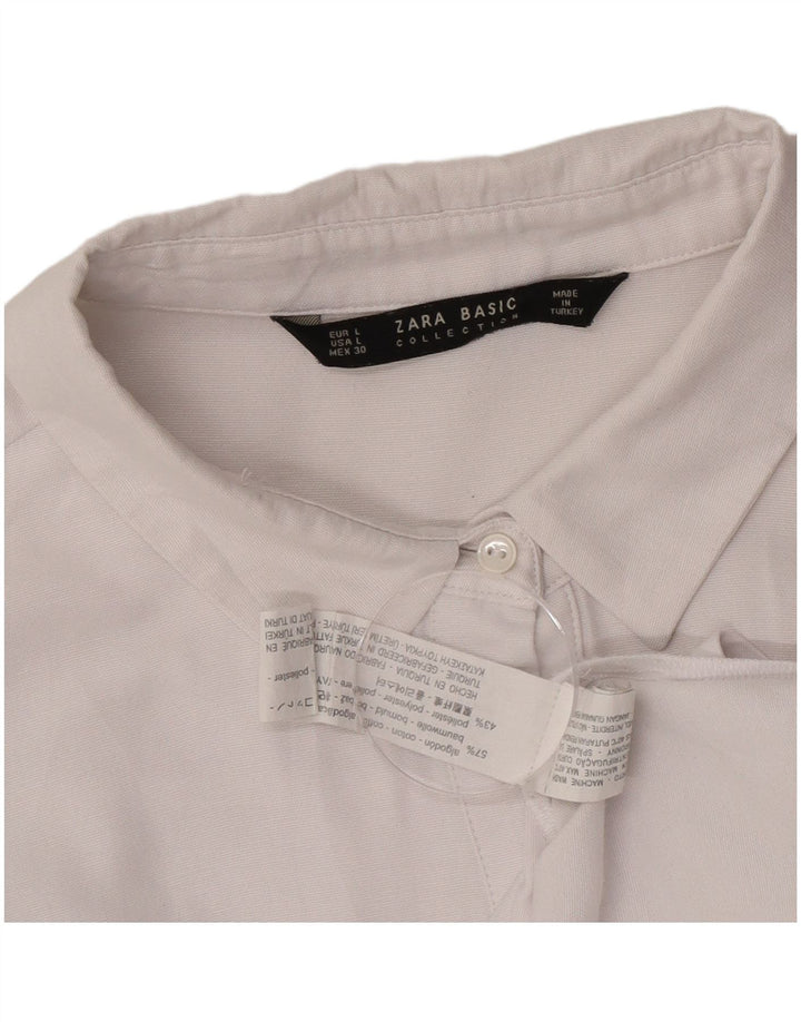 Zara Womens Shirt UK 16 Large White Cotton