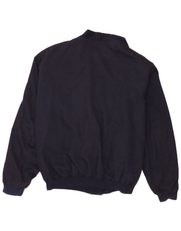 Vintage Mens Bomber Jacket UK 40 Large Navy Blue Silk