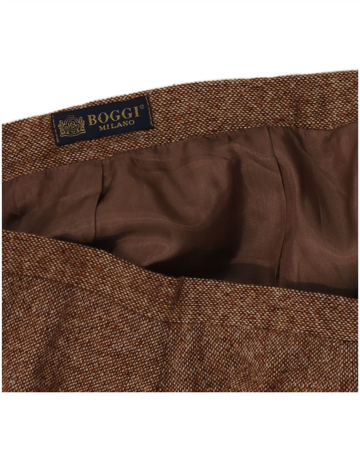 Boggi Womens Straight Skirt W28 Medium Brown