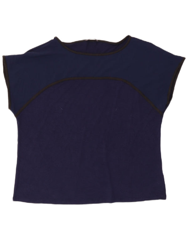 Marks & Spencer Womens T-Shirt Top UK 18 XL Navy Blue Viscose