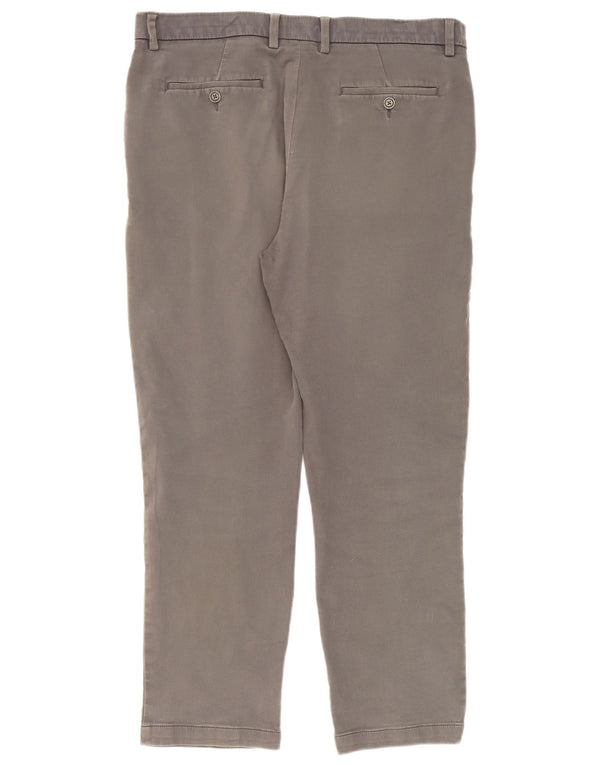 Marks & Spencer Mens Slim Chino Trousers W36 L31 Grey Cotton