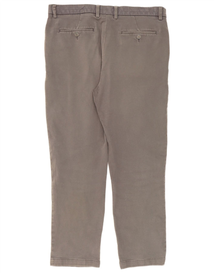 Marks & Spencer Mens Slim Chino Trousers W36 L31 Grey Cotton
