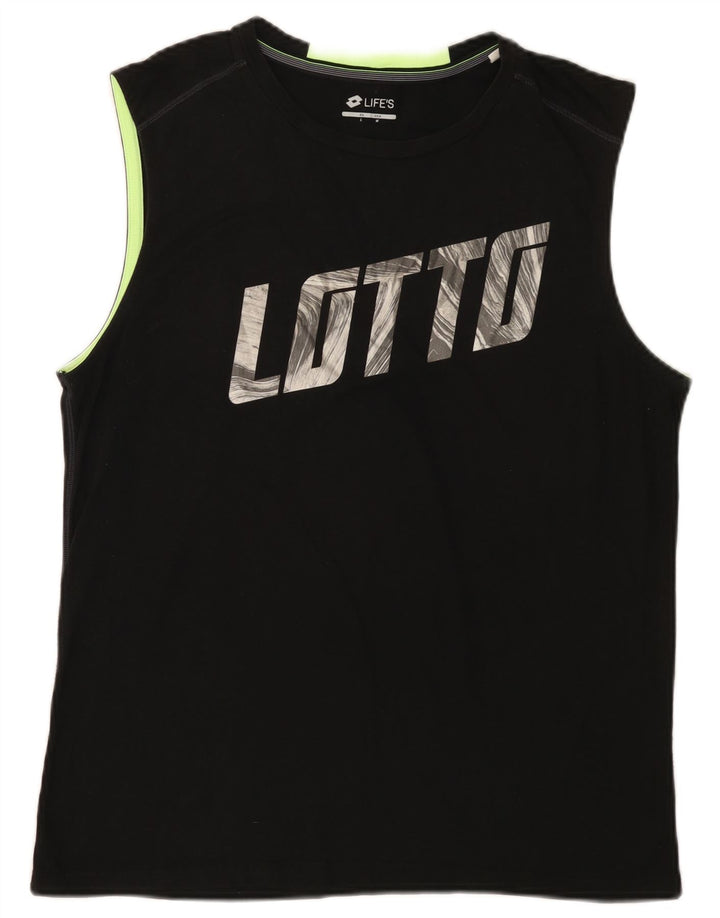 Lotto Mens Life's Graphic Vest Top Medium Black