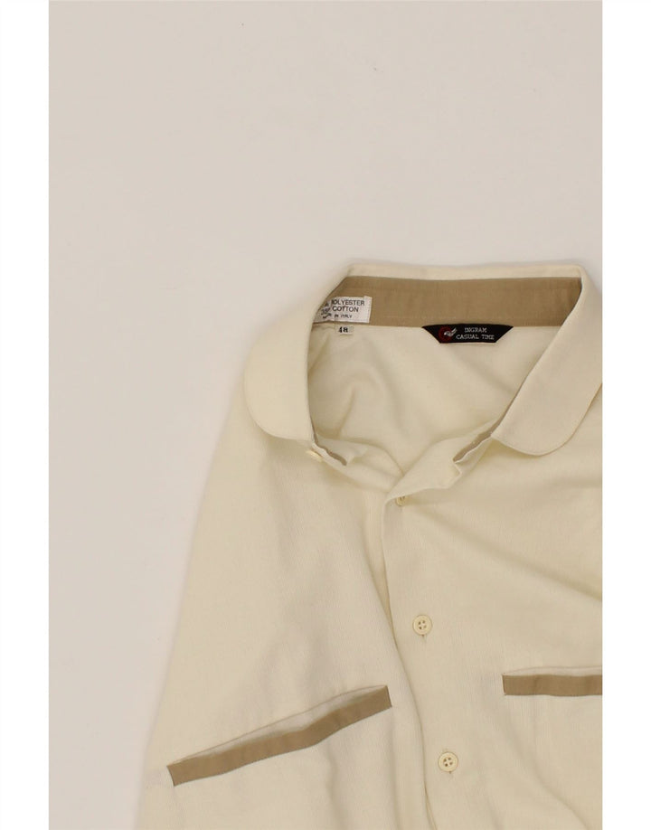 INGRAM Mens Shirt IT 48 Medium Beige Polyester Vintage Ingram and Second-Hand Ingram from Messina Hembry 