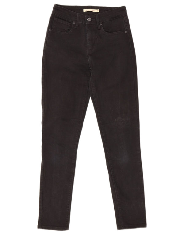 Levi's Womens 721 High Rise Skinny Jeans W24 L27 Black Cotton