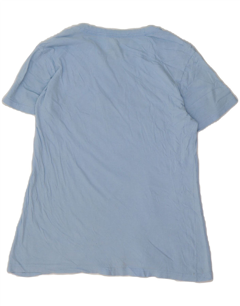 ADIDAS Womens Graphic T-Shirt Top UK 12 Medium Blue Cotton Vintage Adidas and Second-Hand Adidas from Messina Hembry 