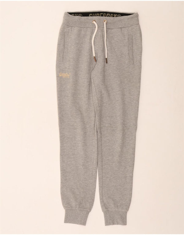SUPERDRY Womens Tracksuit Trousers Joggers UK 10 Small Grey Cotton