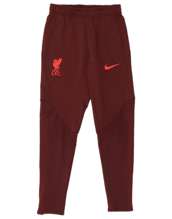Nike Boys Liverpool Slim Fit Tracksuit Trousers 8-9 Years Small Burgundy