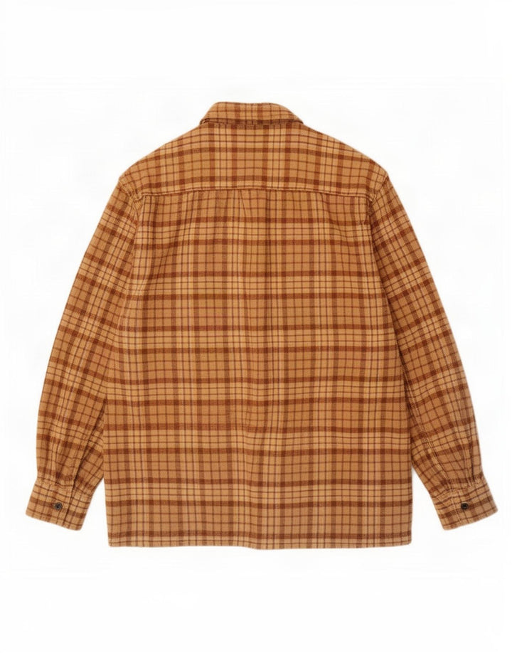 Levi's Mens Flannel Shirt Large Brown Plaid Cotton