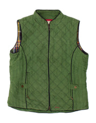 JOULES Womens Quilted Gilet UK 12 Medium  Green Polyester