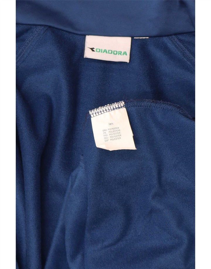 Diadora Mens Tracksuit Top Jacket 2XL Blue Colourblock Polyester