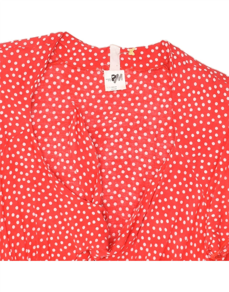 VINTAGE Womens Short Sleeves Shirt Dress UK 10 Small Red Polka Dot Viscose | Vintage Vintage | Thrift | Second-Hand Vintage | Used Clothing | Messina Hembry 