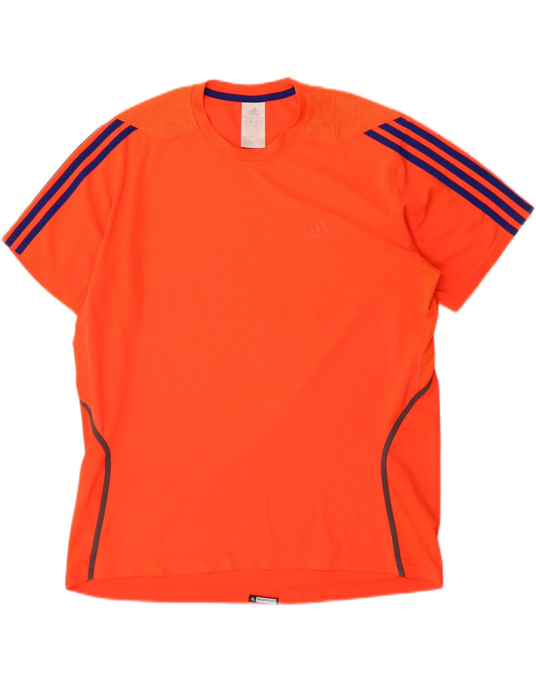 ADIDAS Mens T-Shirt Top Large Orange Polyester