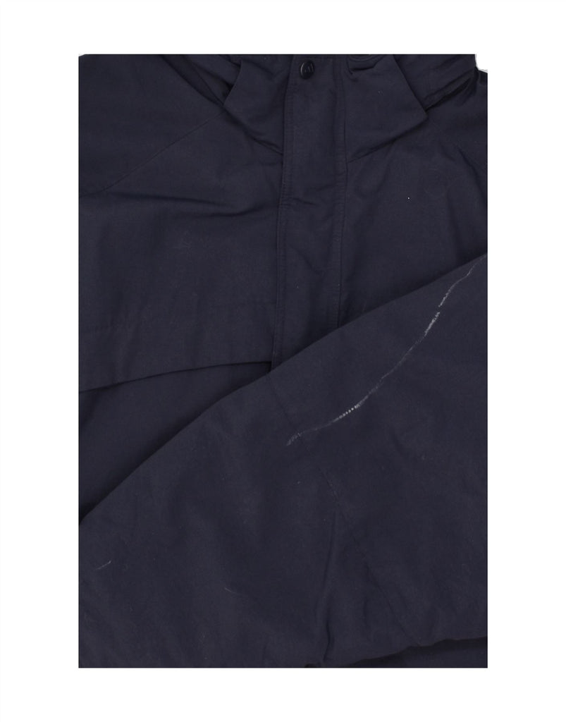 ADIDAS Mens Hooded Windbreaker Jacket UK 40 Large Navy Blue Polyester | Vintage Adidas | Thrift | Second-Hand Adidas | Used Clothing | Messina Hembry 