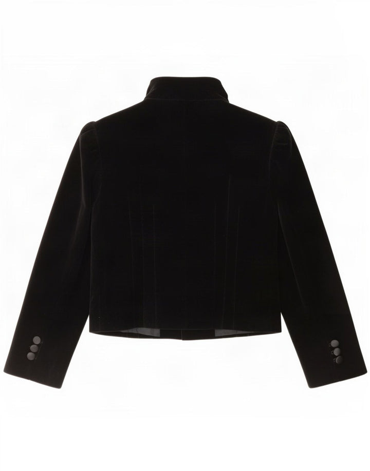 Vintage Womens 6 Button Blazer Jacket UK 14 Medium Black Cotton