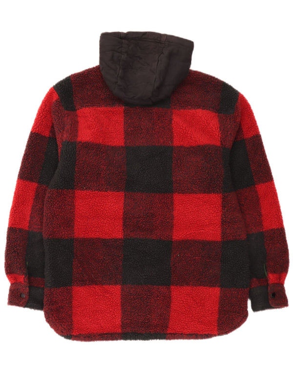 Levi's Mens Hooded Lumberjack Flannel Shirt Small Red Check