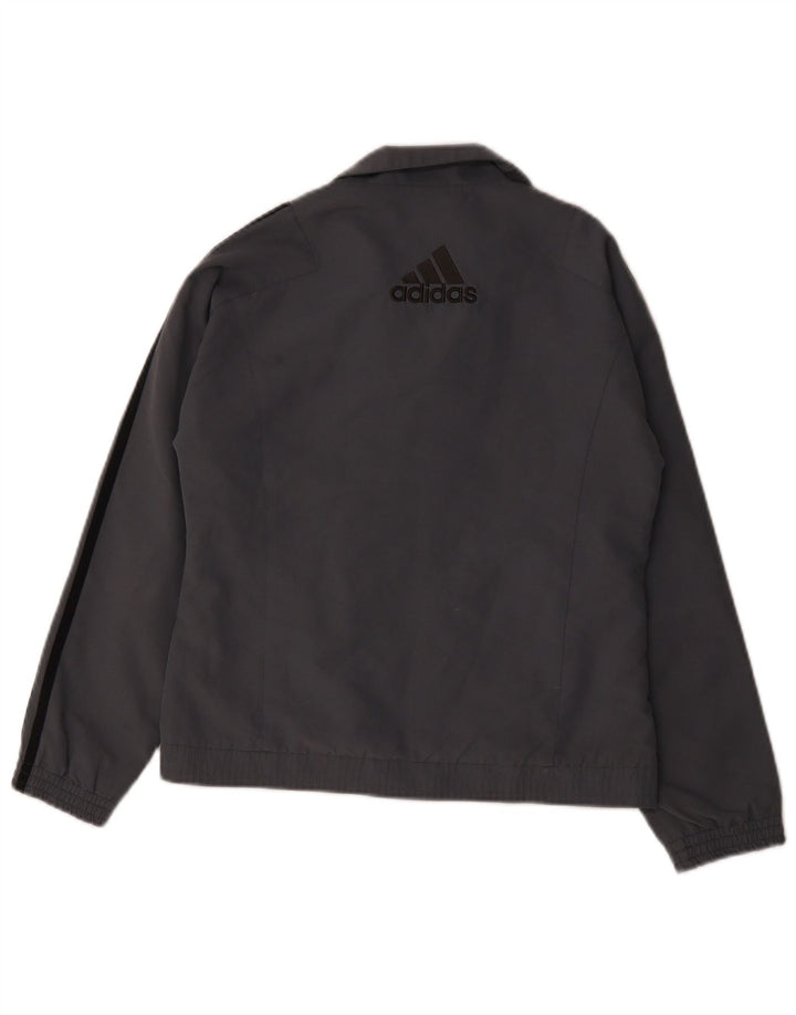 Adidas Boys Tracksuit Top Jacket 11-12 Years  Grey Polyester