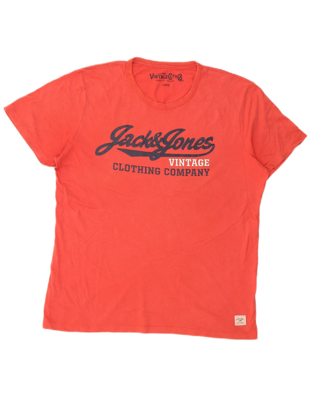 Jack & Jones Mens Graphic T-Shirt Top Large Red Cotton