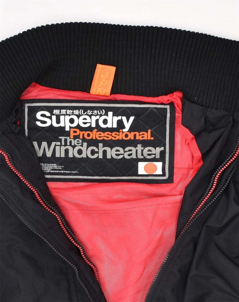 SUPERDRY Womens Windcheater Windbreaker Jacket UK 14 Medium Black Nylon | Vintage Superdry | Thrift | Second-Hand Superdry | Used Clothing | Messina Hembry 