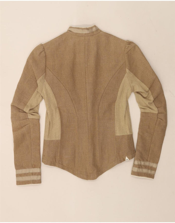 Denham Womens Trachten Blazer Jacket UK 14 Medium Beige Colourblock
