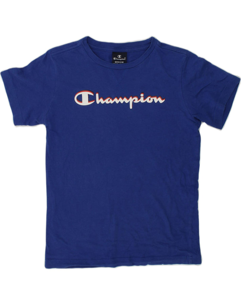 CHAMPION Boys Graphic T-Shirt Top 9-10 Years Medium  Blue Cotton | Vintage Champion | Thrift | Second-Hand Champion | Used Clothing | Messina Hembry 