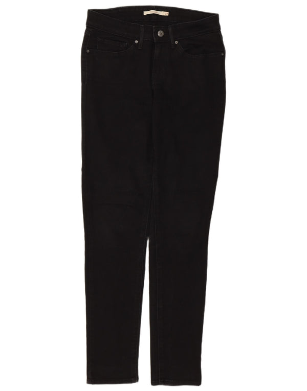 Levi's Womens 711 Skinny Jeans W27 L32 Black Cotton