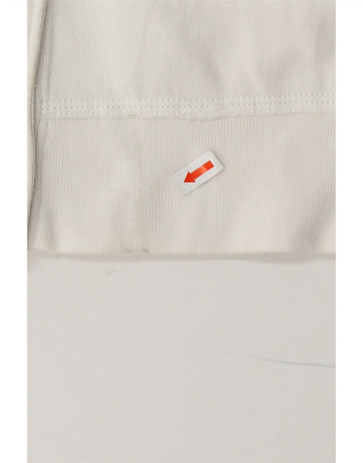 HOLLISTER Womens Graphic Tracksuit Top Jacket UK 14 Large White Cotton