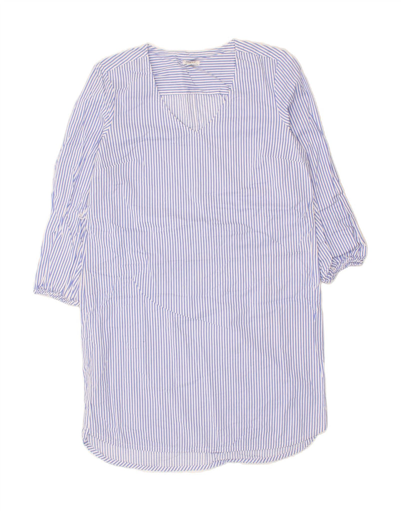J. CREW Womens Long Sleeve Shift Dress UK 10 Small Blue Striped Cotton | Vintage J. Crew | Thrift | Second-Hand J. Crew | Used Clothing | Messina Hembry 
