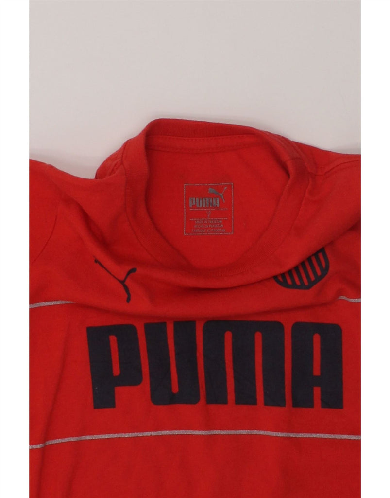 PUMA Boys Graphic T-Shirt Top 5-6 Years Red Cotton | Vintage Puma | Thrift | Second-Hand Puma | Used Clothing | Messina Hembry 