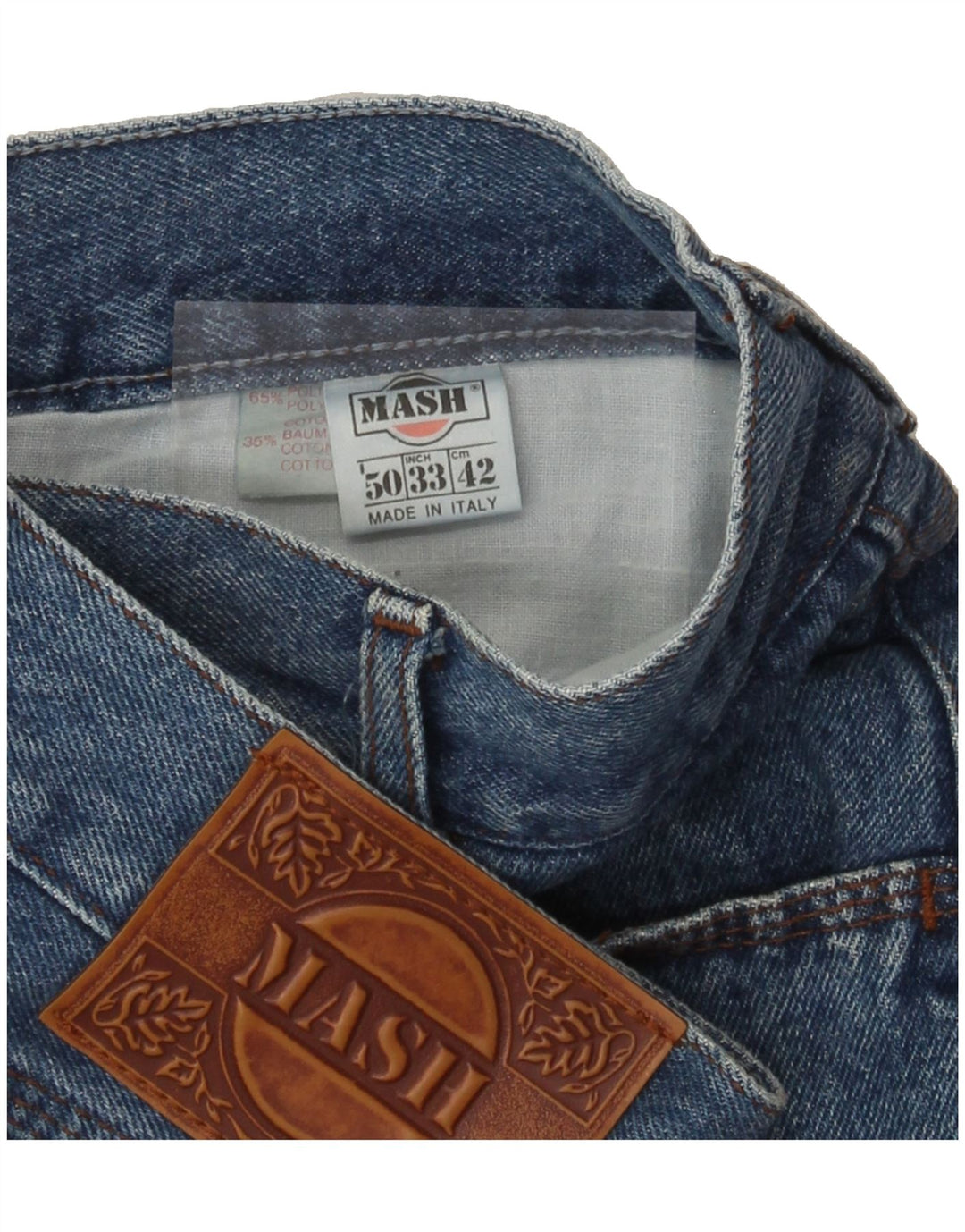 MASH Womens Straight Jeans IT 50 XL W33 L28 Blue Cotton Vintage Mash and Second-Hand Mash from Messina Hembry 