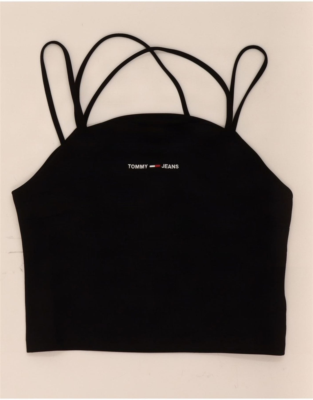 Tommy Hilfiger Womens Crop Halter Top UK 12 Medium Black