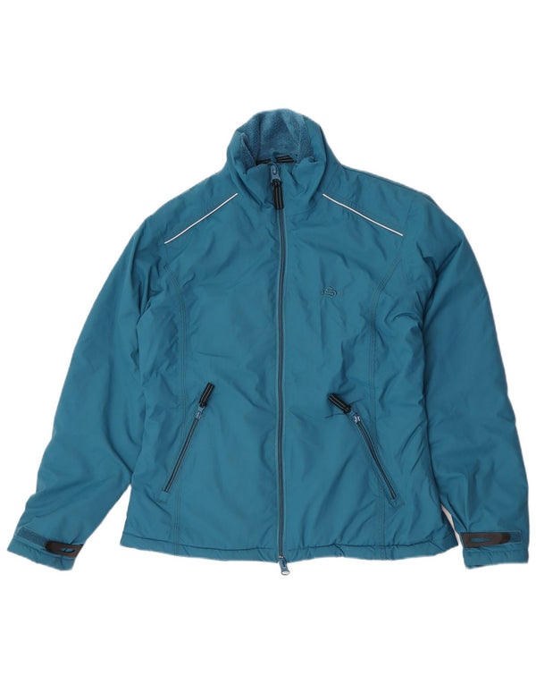Vintage Womens Windbreaker Jacket UK 14 Medium Blue Nylon