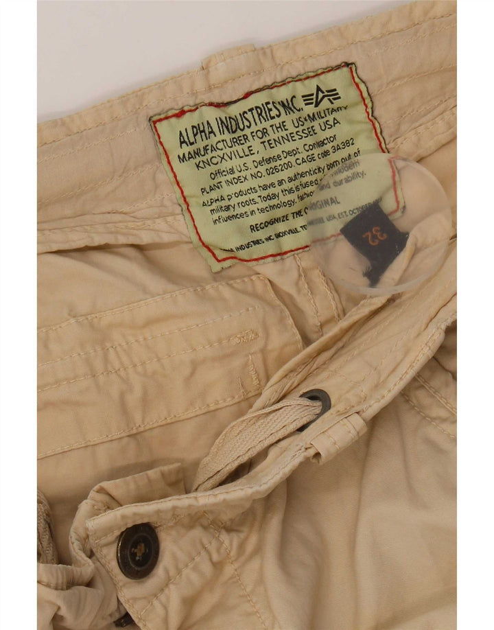 Alpha Industries Mens Cargo Shorts W32 Medium Beige