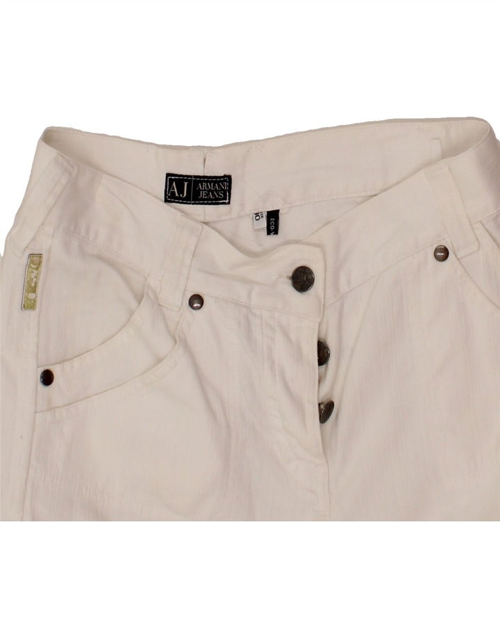 ARMANI Womens Bootcut Casual Trousers W30 L29 White Vintage Armani and Second-Hand Armani from Messina Hembry 