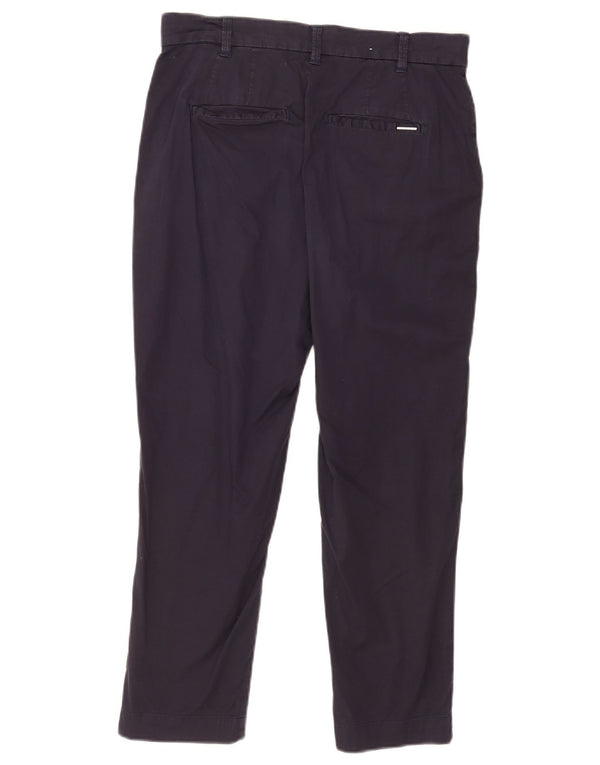 Guess Womens Crop Straight Chino Trousers Medium W28 L24 Navy Blue Cotton