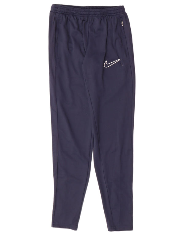 Nike Mens Dri Fit Tracksuit Trousers Small Navy Blue Polyester