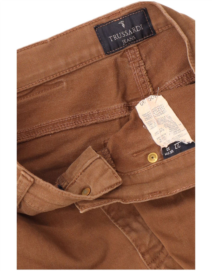 Trussardi Womens Slim Casual Trousers W25 L27 Brown