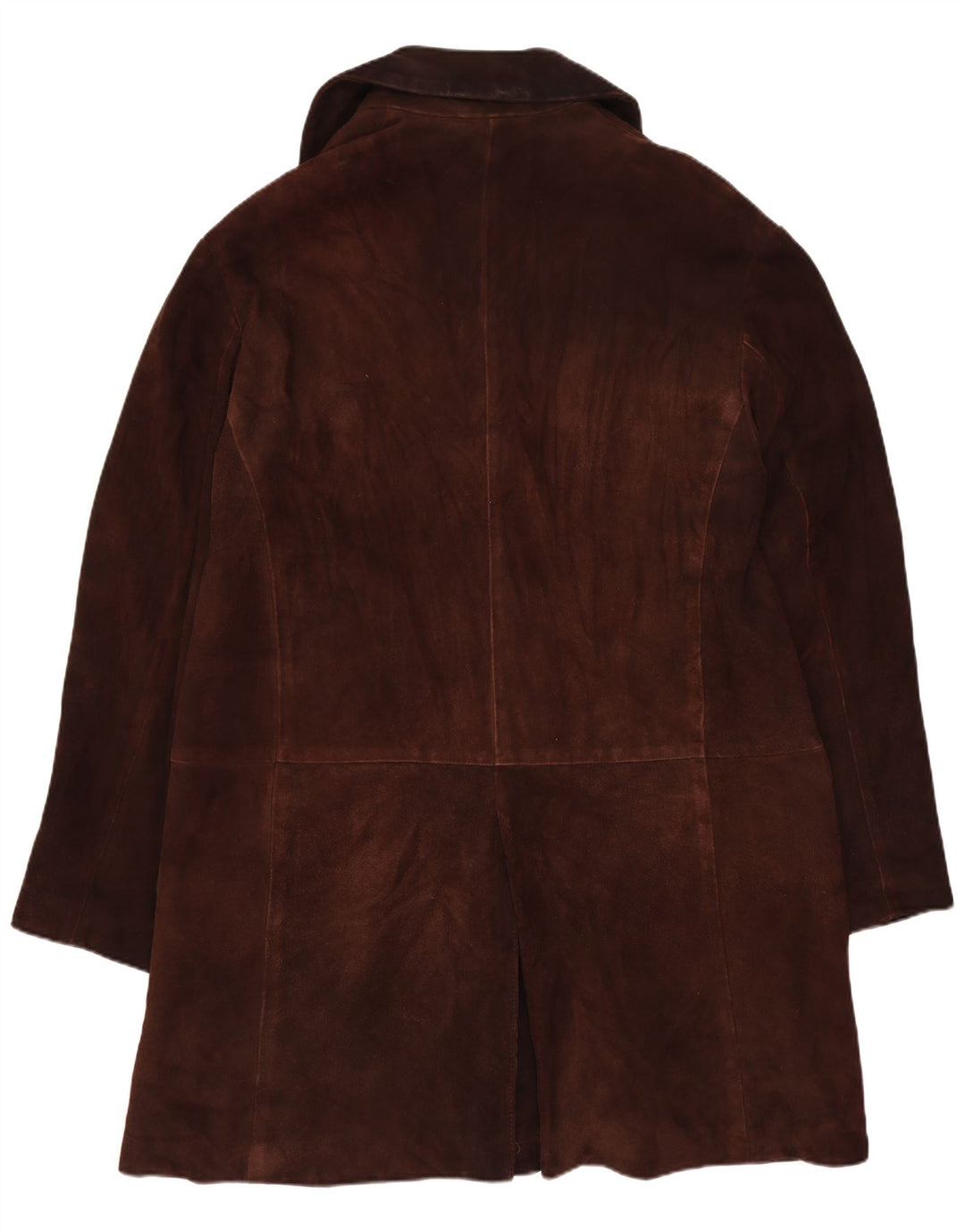 Conbipel Womens Suede Overcoat IT 46 Large Brown Leather