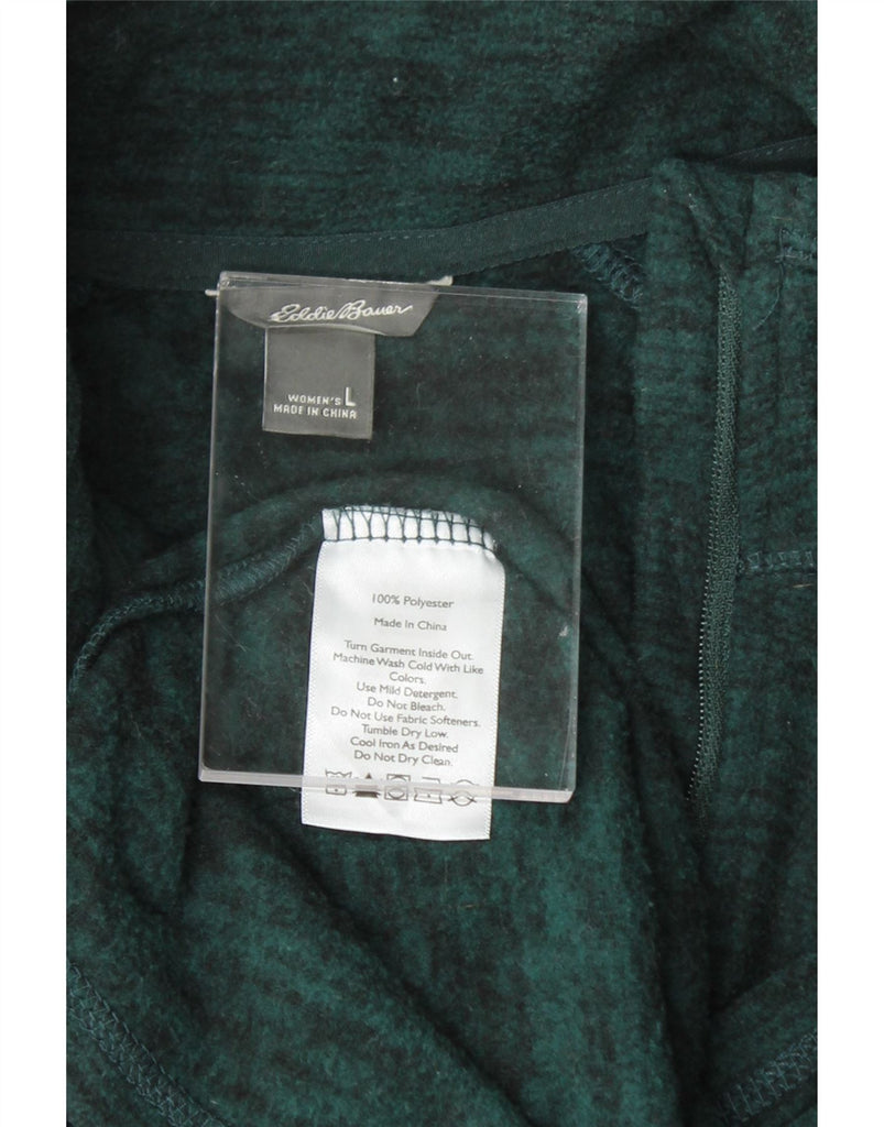 EDDIE BAUER Womens Zip Neck Fleece Jumper UK 16 Large Green Flecked Vintage Eddie Bauer and Second-Hand Eddie Bauer from Messina Hembry 