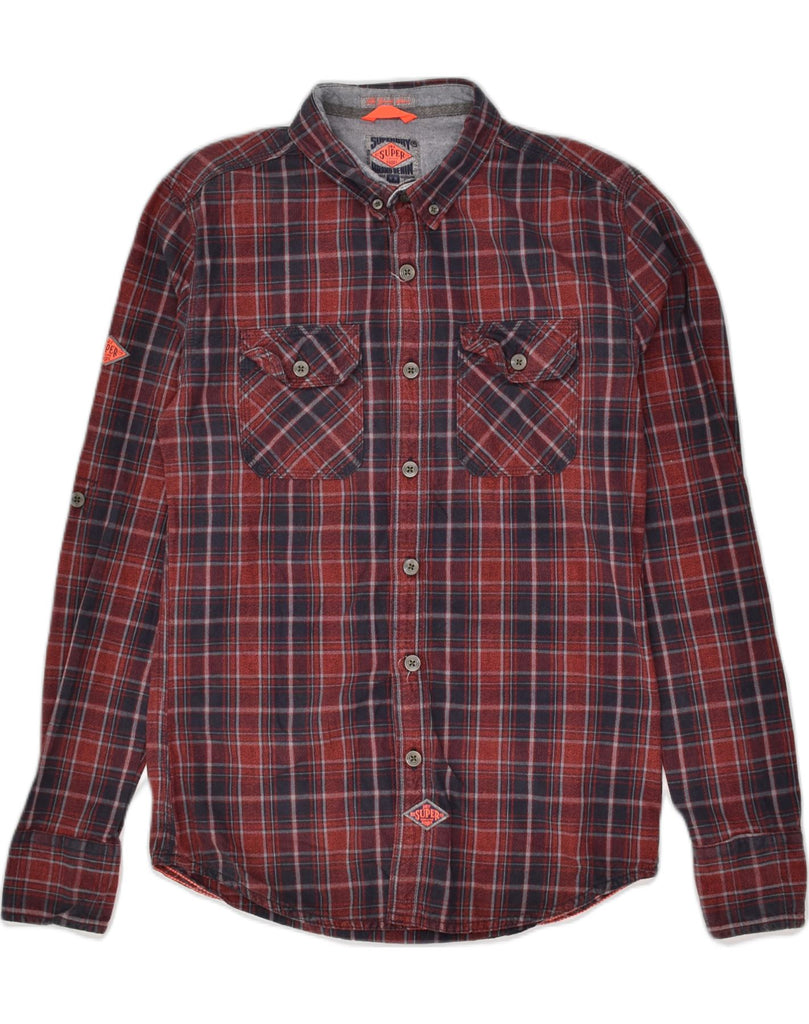 SUPERDRY Mens Shirt Small Red Check Cotton | Vintage Superdry | Thrift | Second-Hand Superdry | Used Clothing | Messina Hembry 