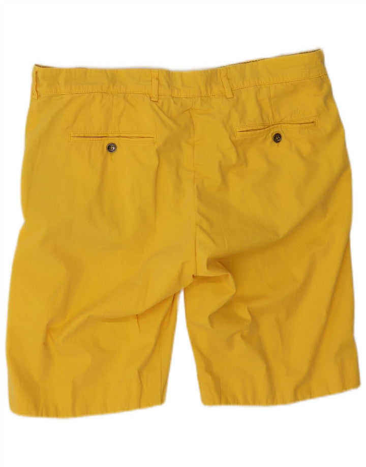 40Weft Mens Chino Shorts W36 Large  Yellow Cotton
