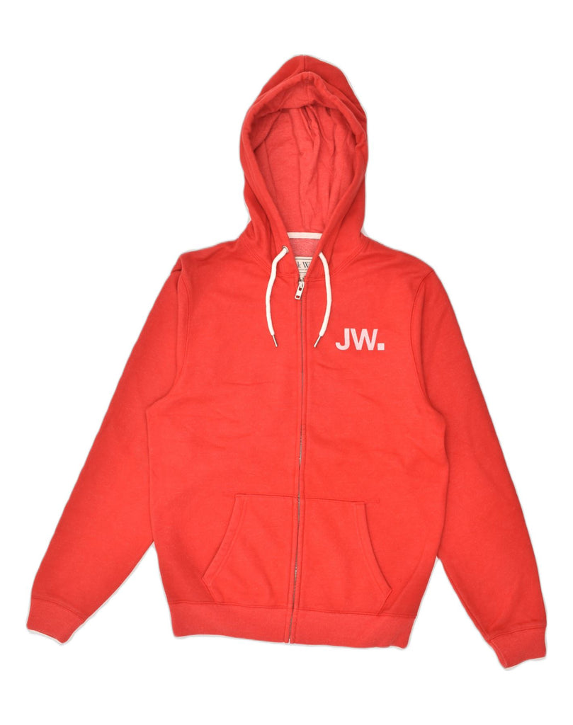 JACK WILLS Mens Graphic Zip Hoodie Sweater Medium Red Cotton | Vintage Jack Wills | Thrift | Second-Hand Jack Wills | Used Clothing | Messina Hembry 