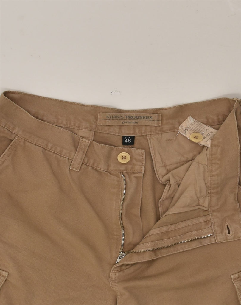 VINTAGE Mens Slim Cargo Trousers IT 48 Medium W30 L32 Brown Cotton | Vintage Vintage | Thrift | Second-Hand Vintage | Used Clothing | Messina Hembry 