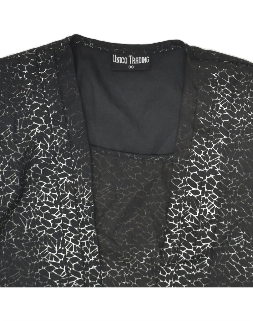 VINTAGE Womens Long Sleeve Blouse Top EU 38 Medium Black Animal Print | Vintage Vintage | Thrift | Second-Hand Vintage | Used Clothing | Messina Hembry 